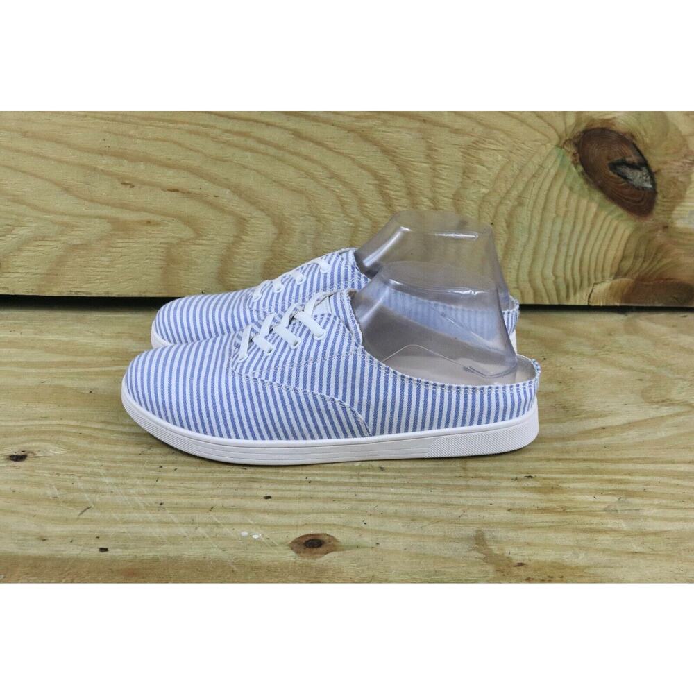 New Spenco Shoes Womens 10B Blue Striped Santa Rosa Sneakers